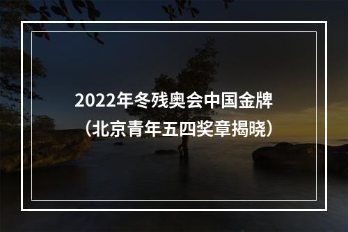 2022年冬残奥会中国金牌（北京青年五四奖章揭晓）