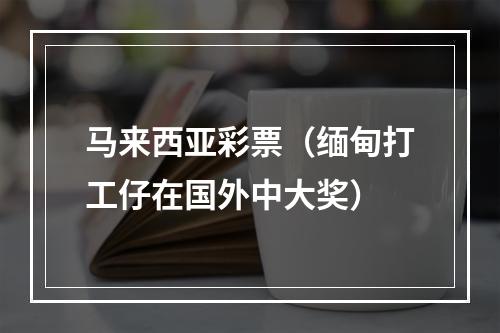 马来西亚彩票（缅甸打工仔在国外中大奖）