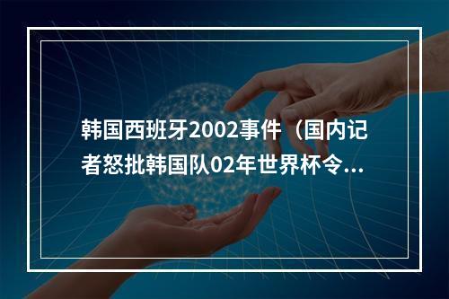 韩国西班牙2002事件（国内记者怒批韩国队02年世界杯令人发指）