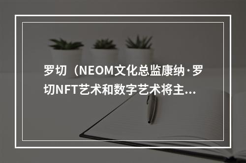 罗切（NEOM文化总监康纳·罗切NFT艺术和数字艺术将主导传统艺术世界）