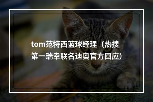 tom范特西篮球经理（热搜第一瑞幸联名迪奥官方回应）