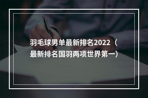 羽毛球男单最新排名2022（最新排名国羽两项世界第一）