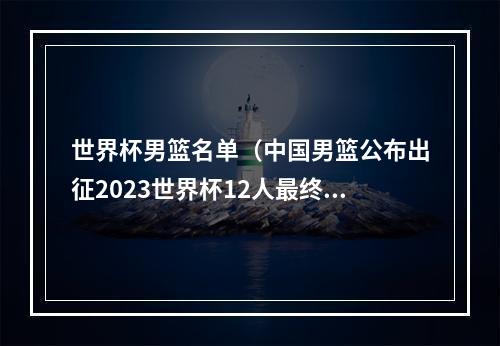 世界杯男篮名单（中国男篮公布出征2023世界杯12人最终名单）