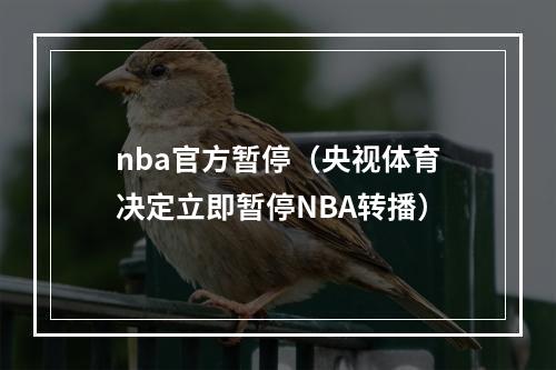 nba官方暂停（央视体育决定立即暂停NBA转播）