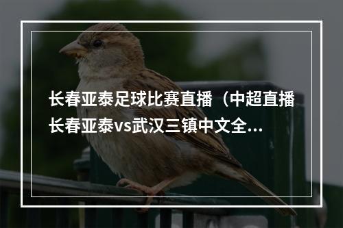 长春亚泰足球比赛直播（中超直播长春亚泰vs武汉三镇中文全程高清观看）