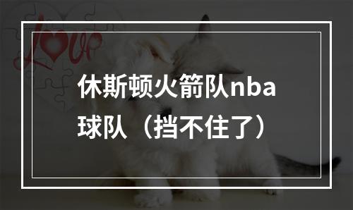 休斯顿火箭队nba球队（挡不住了）