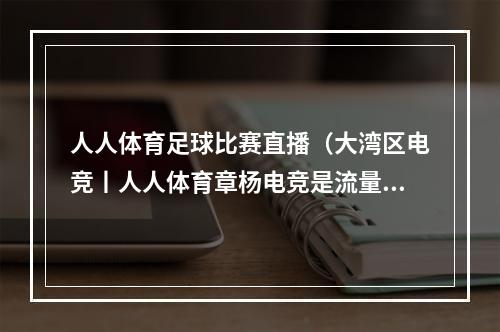 人人体育足球比赛直播（大湾区电竞丨人人体育章杨电竞是流量变现的现实路径）