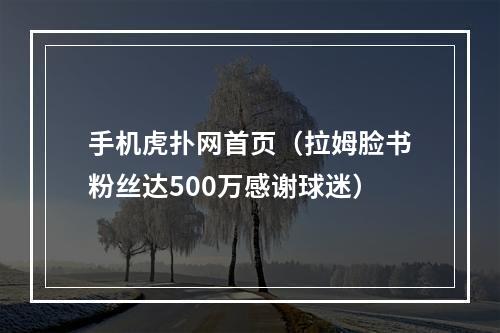 手机虎扑网首页（拉姆脸书粉丝达500万感谢球迷）