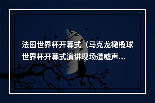 法国世界杯开幕式（马克龙橄榄球世界杯开幕式演讲现场遭嘘声）