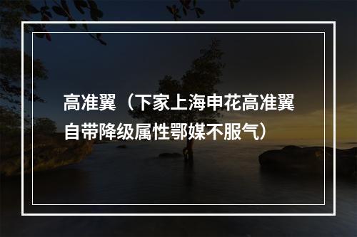 高准翼（下家上海申花高准翼自带降级属性鄂媒不服气）