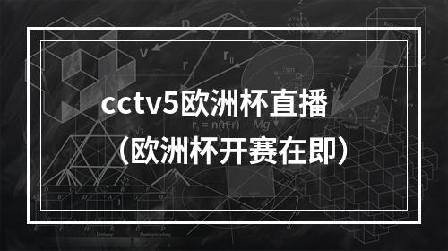 cctv5欧洲杯直播（欧洲杯开赛在即）