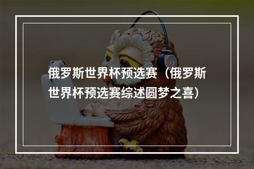 俄罗斯世界杯预选赛（俄罗斯世界杯预选赛综述圆梦之喜）