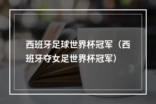 西班牙足球世界杯冠军（西班牙夺女足世界杯冠军）