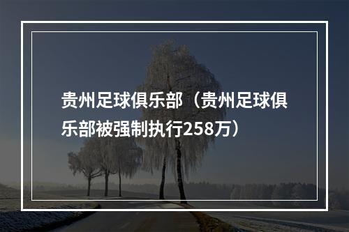 贵州足球俱乐部（贵州足球俱乐部被强制执行258万）